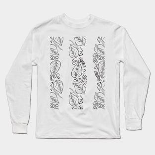 Leaf Doodle Seamless Surface Pattern Design Long Sleeve T-Shirt